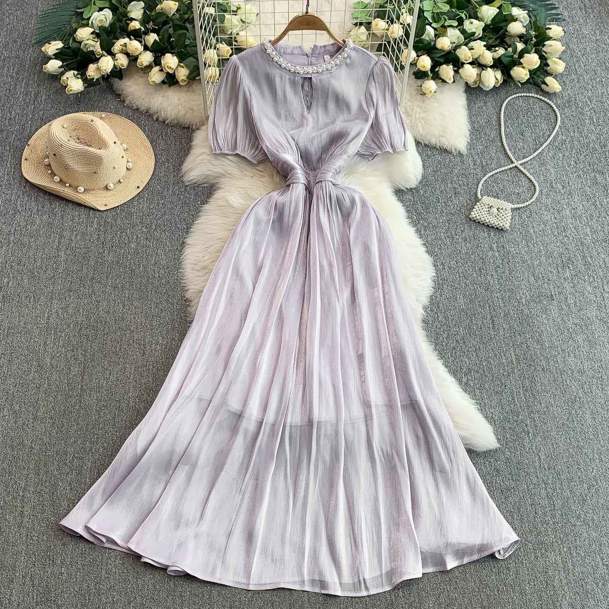 Beaded Cutout Beach Dress