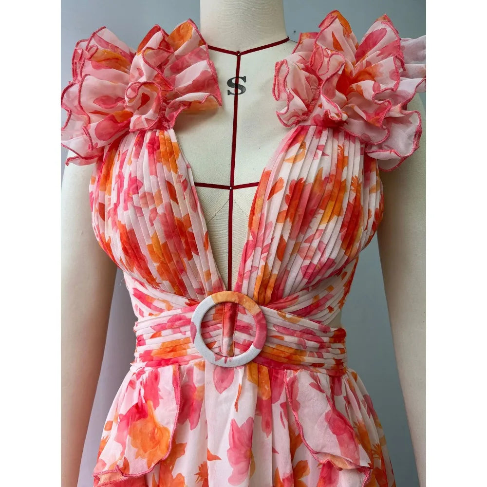 Print Cutout Off-Shoulder Dress