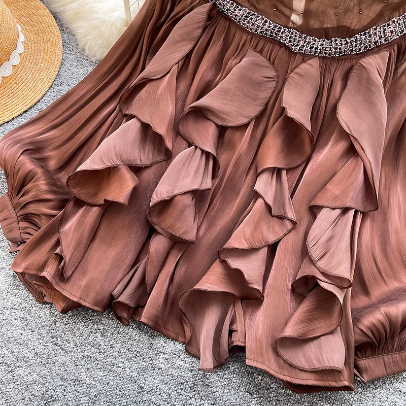Lace Panel Ruffle Pullover Blouse
