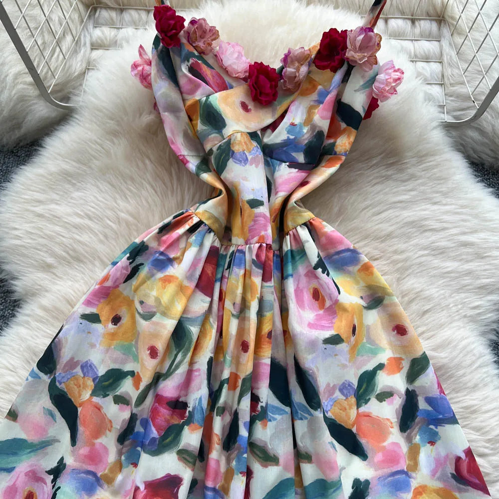Print Sleeveless Slim Party Dress