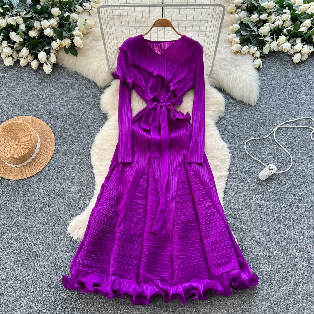 Ruffle High Waist Party Dress