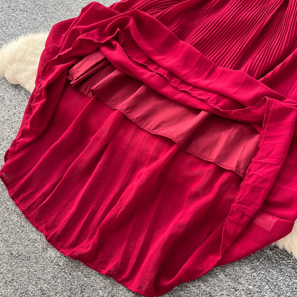 Lantern Sleeve Slim A-Line Dress