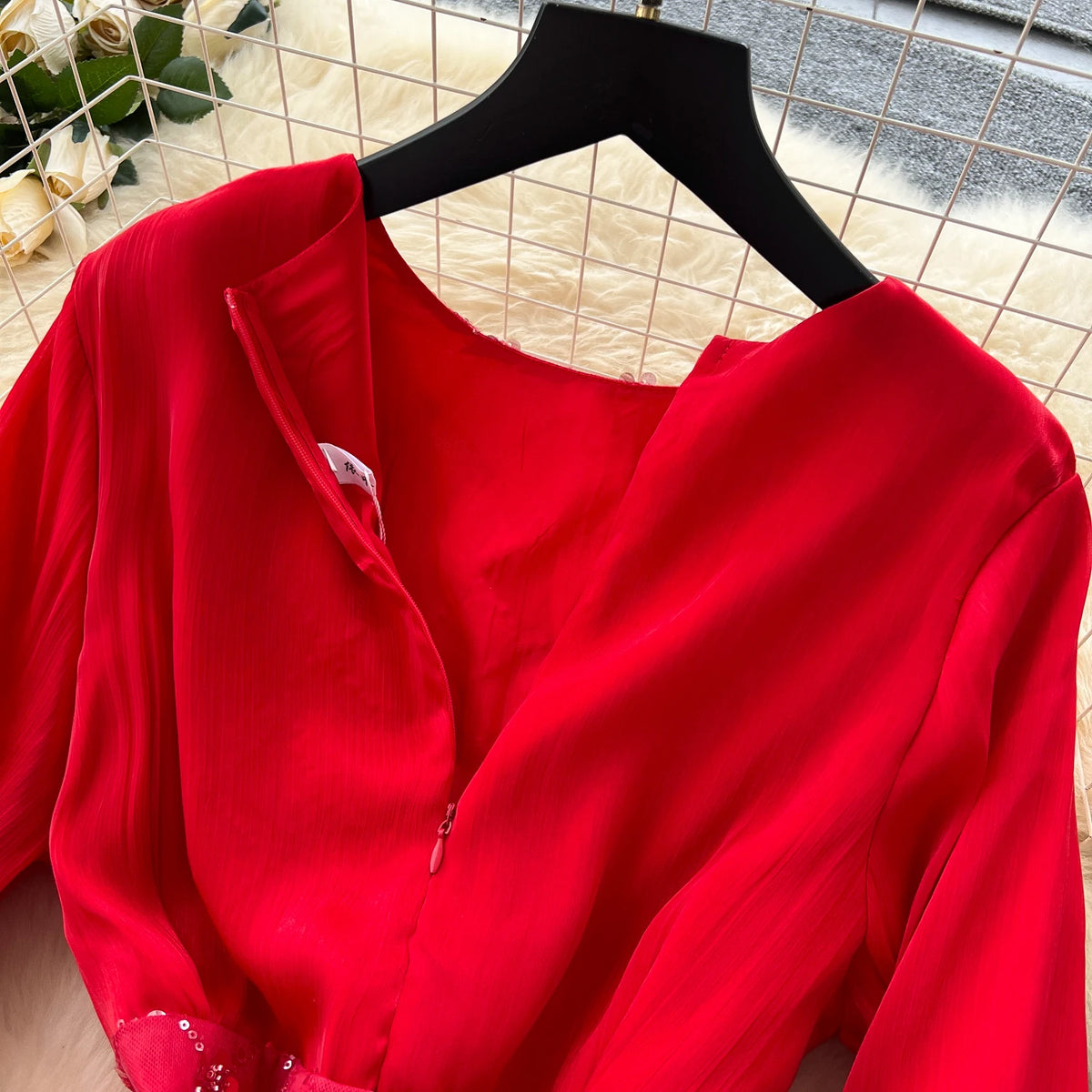 O-Neck Long Sleeve Boho Beach Dress