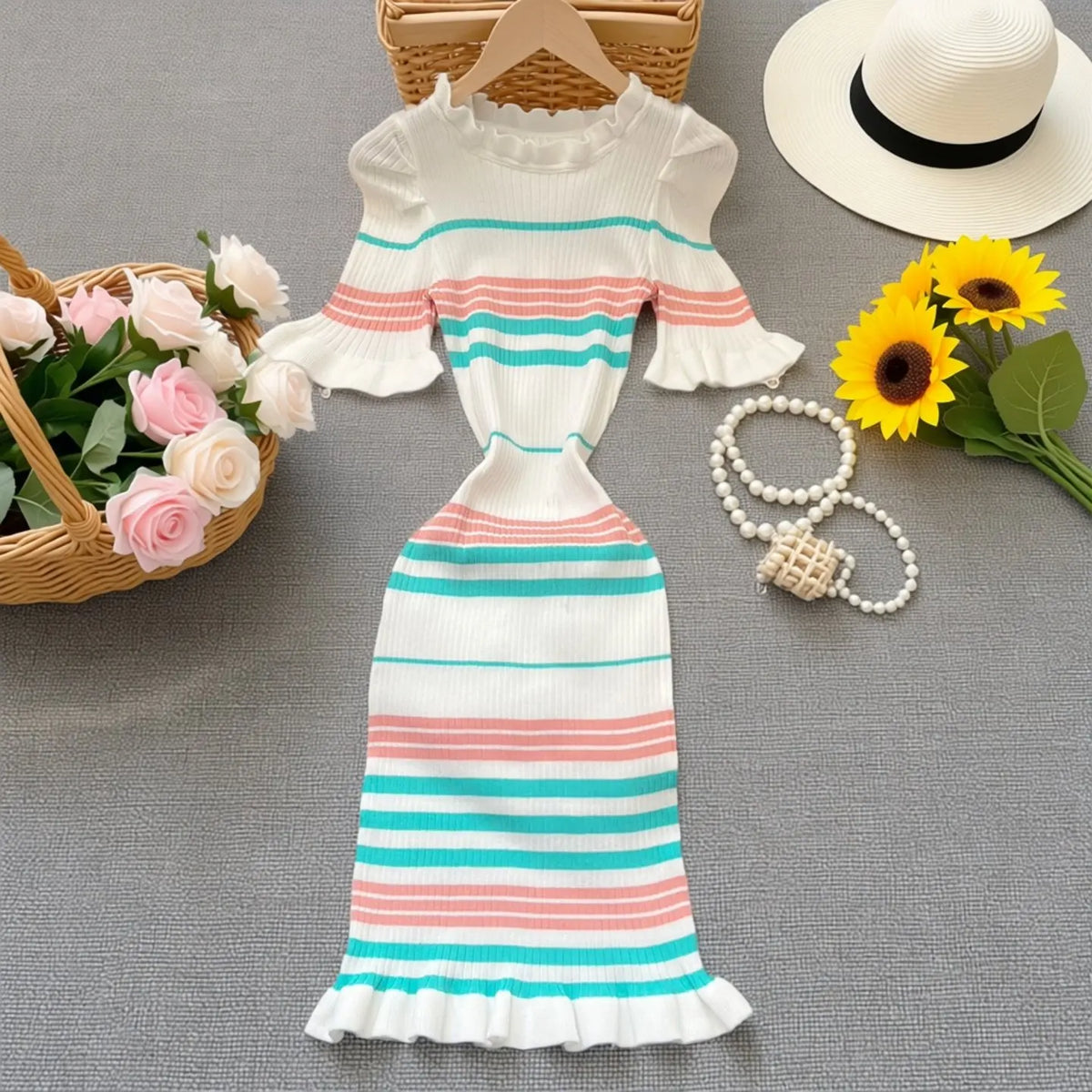 Short Sleeve Knit Bodycon Dress