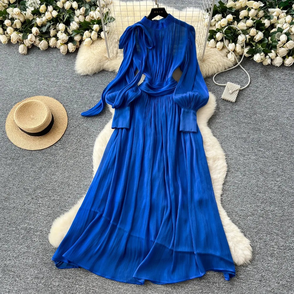 Butterfly Satin Mesh Evening Dress