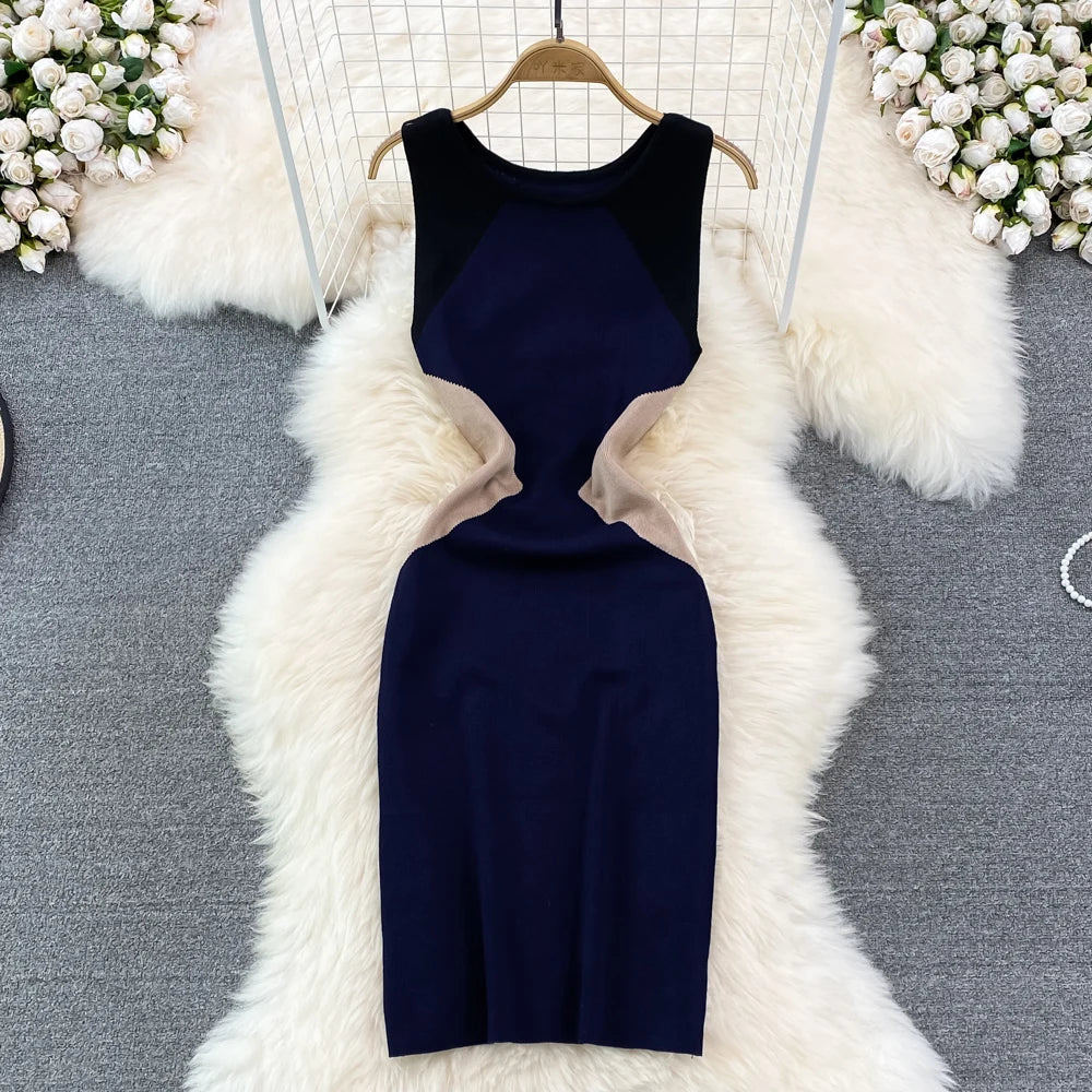 Sleeveless Knit Bodycon Midi Dress
