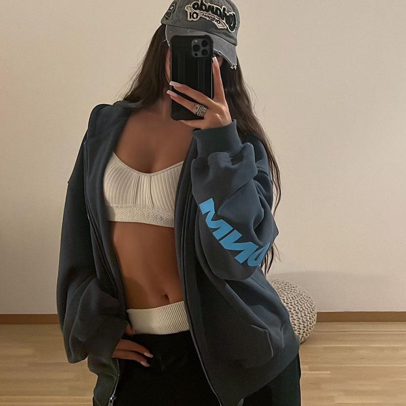 Yazı Baskılı Sweat Mont