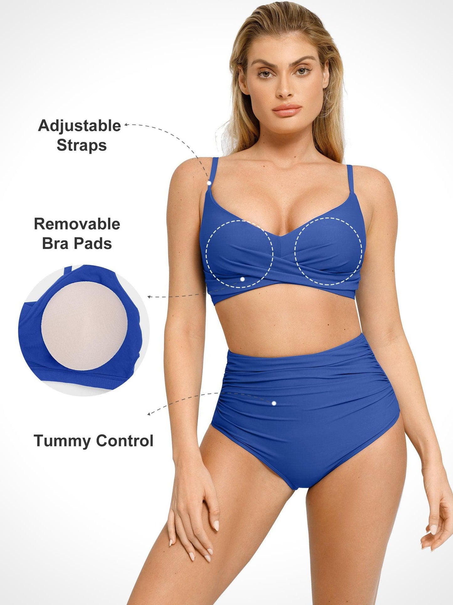 Şekillendirici Buruşuk Şekillendirici Bikini Üst Ve Alt Takımı