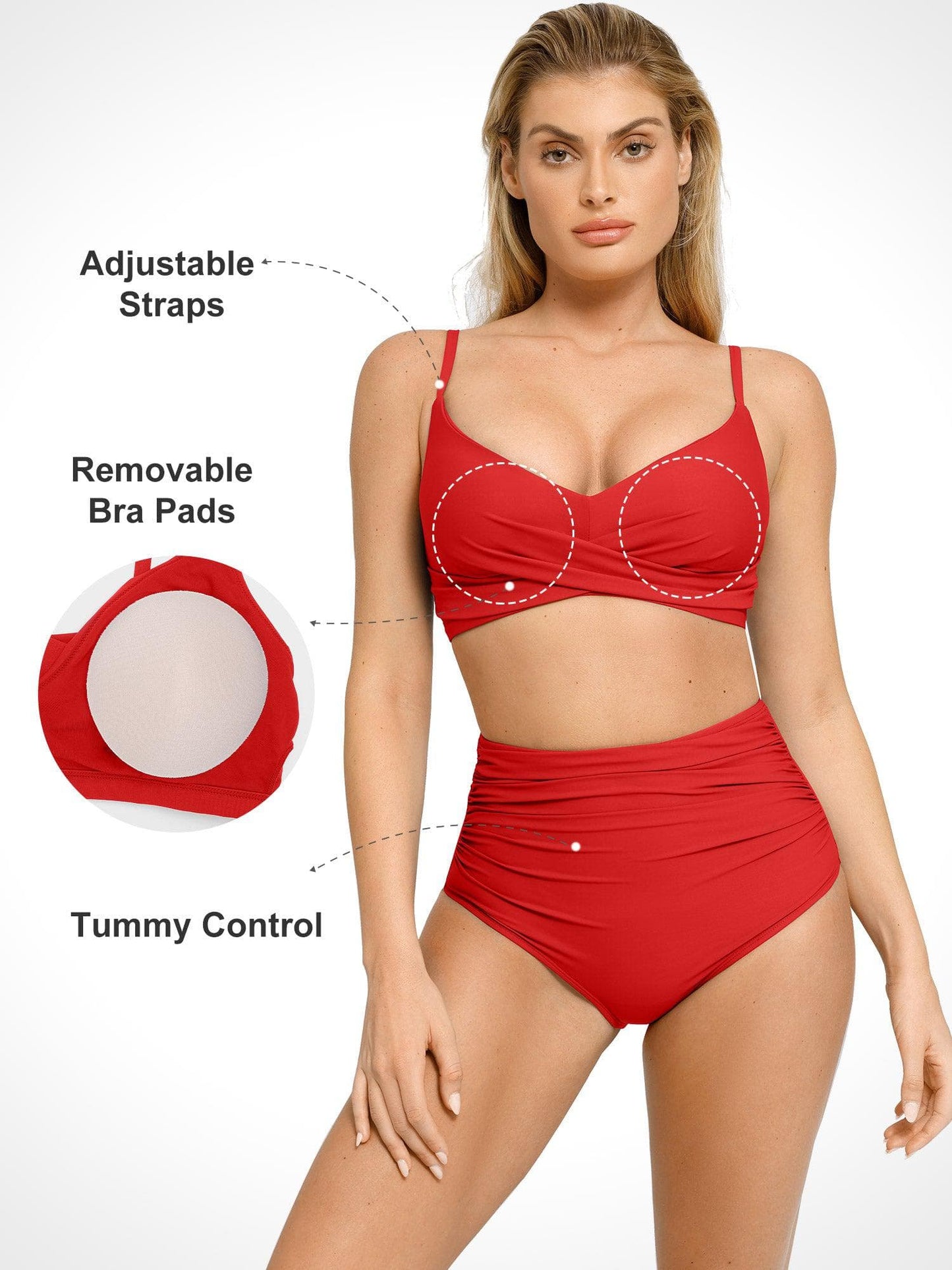 Şekillendirici Buruşuk Şekillendirici Bikini Üst Ve Alt Takımı