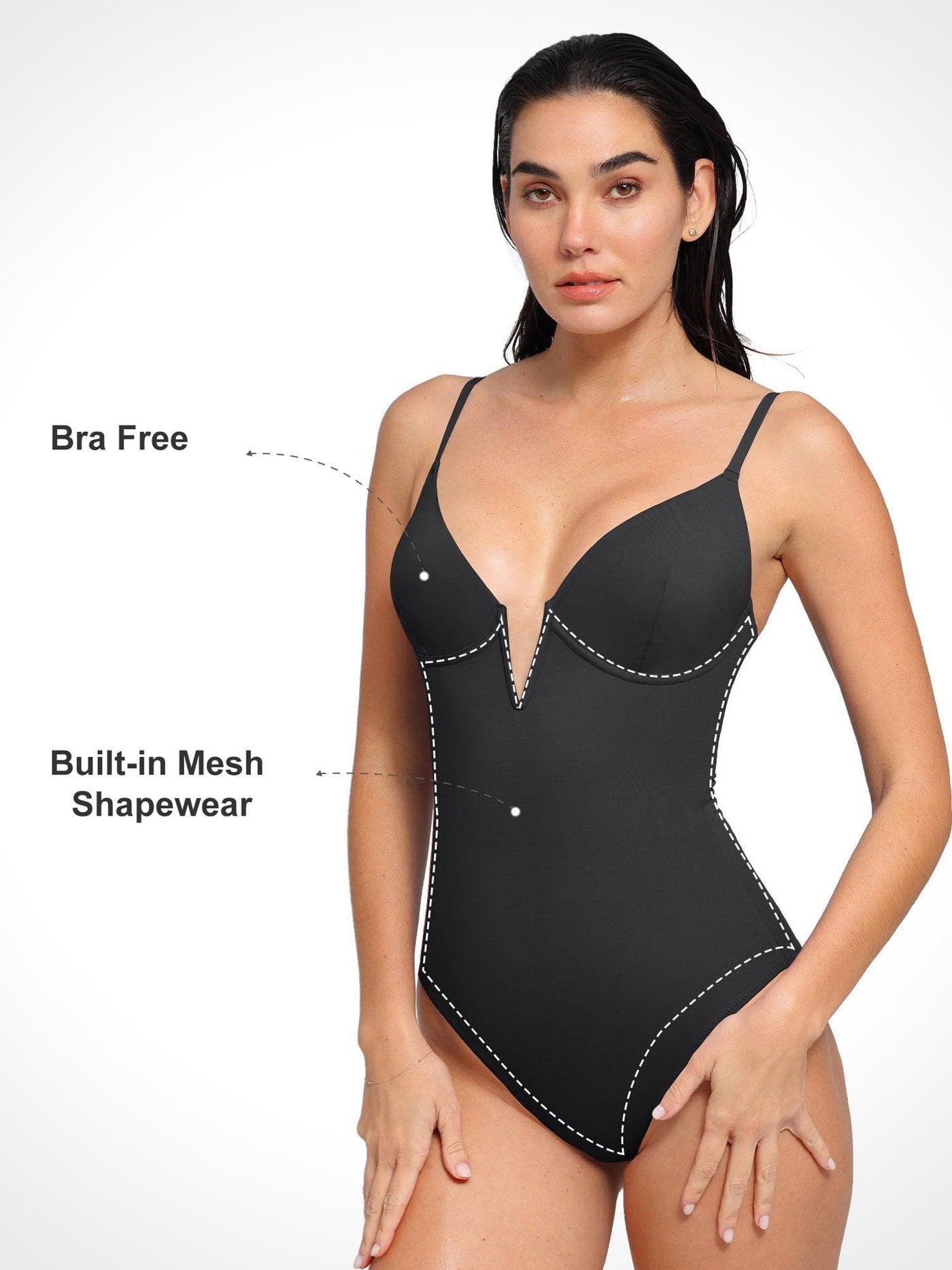 Şekillendirici V Kesim Zayıflatıcı Tek Parça Mayo